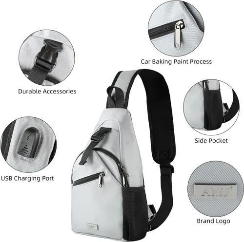 Miniatura 9 de AMJ Bolso bandolera para hombres y mujeres, mochila de hombro casual, mochila de pecho para senderismo y viajes