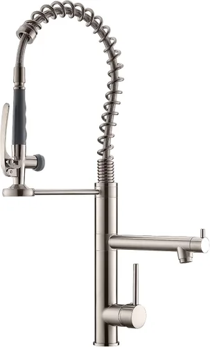 Miniatura 9 de AIMADI - Grifo de cocina en cascada con rociador extraíble, modernos grifos de fregadero de cocina de una sola manija y un solo orificio de acero