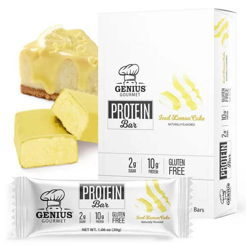 Miniatura 9 de Genius Gourmet Barra de proteínas, sueño de chocolate, aperitivo Keto, bajo en carbohidratos, bajo en azúcar y sin gluten, aperitivos de proteínas