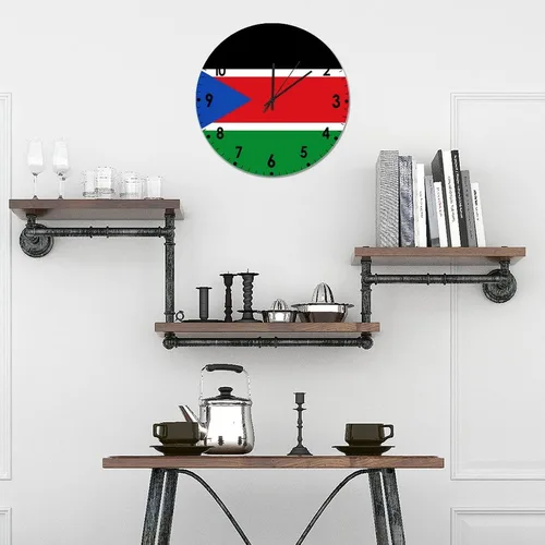 Miniatura 460 de Cheyan Reloj de pared con bandera de Canadá de 12 pulgadas, silencioso, sin tictac, de PVC, funciona con pilas, reloj redondo decorativo, regalo