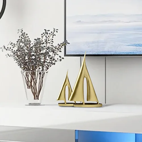 Miniatura 6 de Escultura moderna para decoración del hogar, decoración de velero, estatua abstracta de esculturas y estatuas de arte de resina, regalos de barco