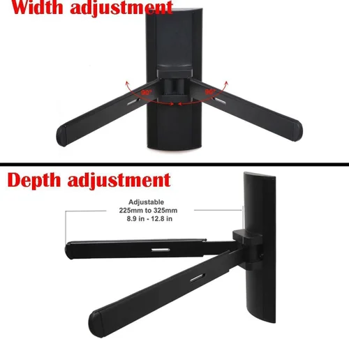 Miniatura 4 de VideoSecu Soporte de montaje en pared con estante AV ajustable para receptor de reproductor de DVD, caja de cable VCR DVR u otro componente