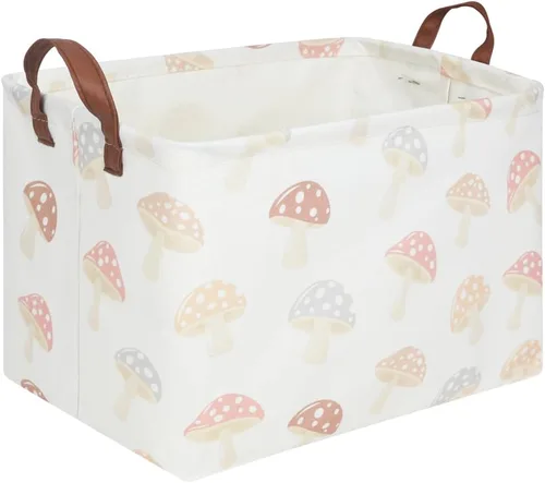 Miniatura 50 de FXOLCSHE - Canasta rectangular rosa de alpaca, canasta de lavandería impermeable plegable para guardería, canasta de juguetes para habitación