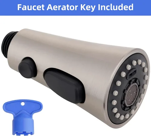 Miniatura 6 de iFealClear Reemplazo universal de cabezal de grifo de cocina, 3 modos de cabezal rociador de grifo extraíble, compatible con Moen Delta, equipado