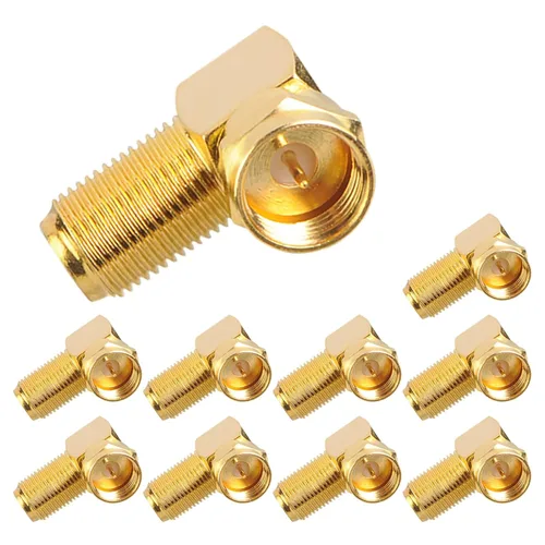 Miniatura 8 de VCE 5-Pack 90 Degree Coaxial Connector, Right Angle F-Type RG6 Male to Female Adapter Gold Plated