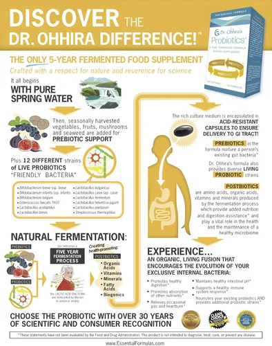 Miniatura 5 de Dr. Ohhira's Probióticos Fórmula Profesional con Prebióticos Fermentados de 5 Años, Probióticos Activos Vivos y El Único Producto con Metabolitos