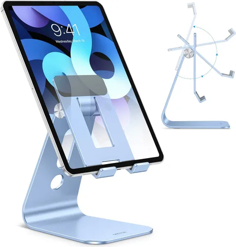 Miniatura 13 de OMOTON Soporte ajustable para tablet de escritorio, brazos más largos mejorados para una mayor estabilidad, soporte para tableta T2 con diseño hueco