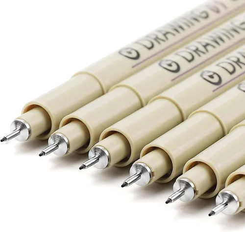 Miniatura 8 de Muchcute 01 Micro Fineliner Dibujo Arte Bolígrafos: 12 Colores 0.25mm Punta Extra Fina Biblia Sin Sangría Diario Zentangle Suministros de Estudio