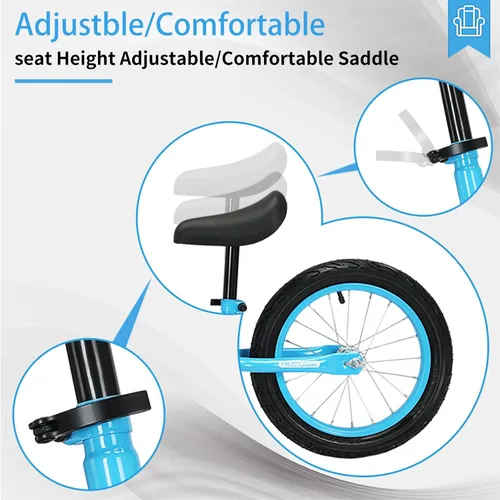 Miniatura 4 de Bicicleta de equilibrio de 16 pulgadas para niños de 4, 5, 6, 7, 8 años, bicicletas sin pedales, bicicleta de entrenamiento con asiento ajustable