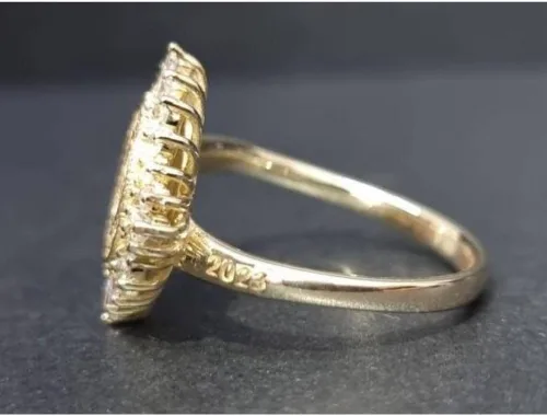Miniatura 4 de Ssjewel Custom University Logo Ring Personalized College Class Ring For Women Cz Graduation Ring 14K Gold Finish Women High School Ring Handmade