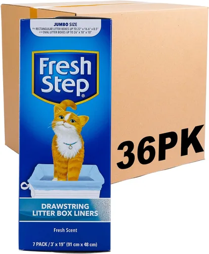 Miniatura 21 de Fresco Paso Cordón Cat Litter Box Liners, perfumado, tamaño jumbo, 36" x 19" - 7 unidades por caja, 2 cajas