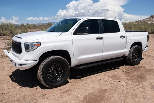 Miniatura 9 de Raptor Series Estribos escalones de 5 pulgadas de aluminio negro compatibles con Tundra Double Cab 2022-2026