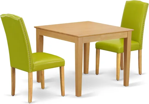Miniatura 13 de East West Furniture OXEN5-LWH-57 - Juego de mesa y sillas de cocina de 5 piezas, incluye una mesa de comedor cuadrada y 4 sillas de comedor Parsons