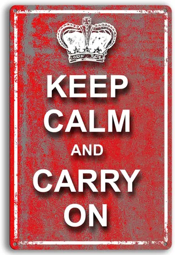 Letreros de lata inspiradores, con texto en inglés «Keep Calm and Carry on», placas motivacionales para el hogar, oficina, habitación, bar, TP-2154