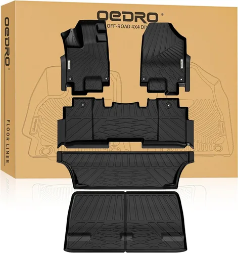 Miniatura 10 de OEDRO Alfombrillas de piso mejoradas aptas para Honda Odyssey 2011-2017, revestimientos de piso para automóvil TPE para todo tipo de clima de 3
