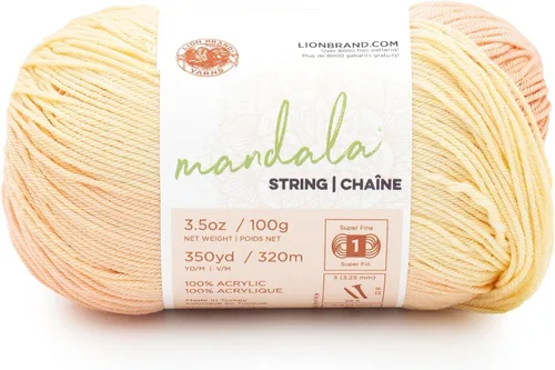 Miniatura 15 de Lion Brand Yarn Hilo Mandala String, Hilo Fingering para Tejer y Crochet, Acoustic, 1 Paquete