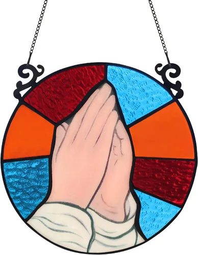 Miniatura 6 de BOXCASA Cristales cristianos para colgar en la ventana, atrapasoles Jesús sagrada decoración espiritual, regalo cristiano para personas religiosas