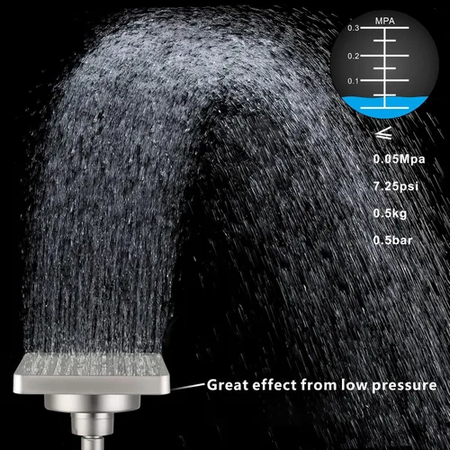 Miniatura 2 de Cabezal de ducha de lluvia de alta presión con filtro – Filtro cuadrado de 6 pulgadas para eliminar el cloro y sustancias nocivas, mejorar