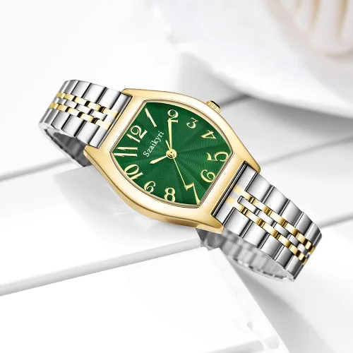 Miniatura 3 de Reloj en forma de barril para mujer con números arábigos fáciles de leer, reloj de vestir para mujer