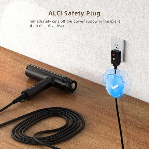 Miniatura 7 de Secador de pelo iónico con difusor, secado rápido, con pantalla LCD y tecnología de limpieza automática, 4 ajustes de calor y 3 velocidades, diseño
