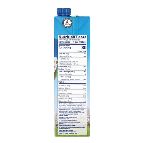 Miniatura 2 de Almond Breeze Leche de almendras sin lácteos, vainilla sin azúcar, 32 onzas líquidas