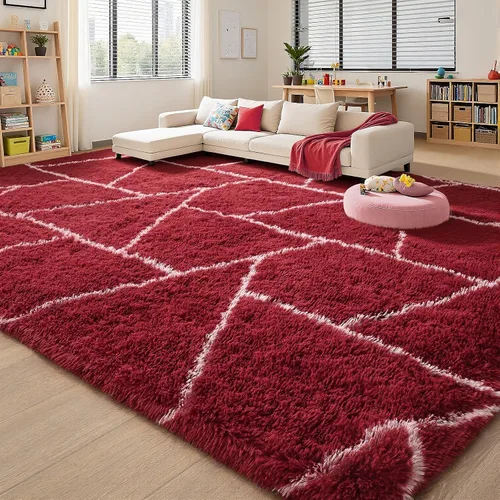 Miniatura 30 de Alfombras de Pasillo Suaves de Color Azul Marino para Dormitorio, Alfombra de Cabecera de 2x6 pies, Alfombras Esponjosas de Felpa, Alfombra de Área