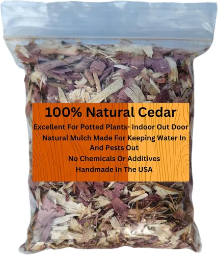 Miniatura 8 de 100 % natural de virutas de cedro Mantillo Ideal para plantas de interior o exterior en macetas Cama para perros (4 cuartos)