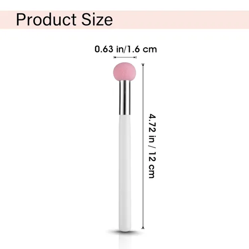 Miniatura 6 de Sibba Juego de 4 brochas de base de maquillaje con mango rosa y blanco para polvo, rubor, contorno y corrector, incluye esponja, pinceles de mezcla