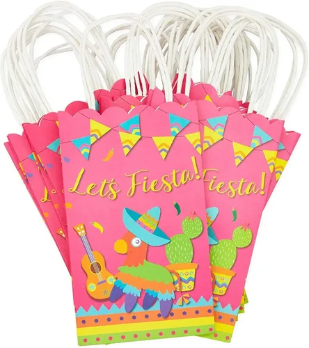 Miniatura 3 de Blue Panda Bolsas de recuerdo de fiesta, paquete de 24, papel multicolor con asas de cuerda, 9 x 5.3 x 3.15 pulgadas, para dulces y golosinas
