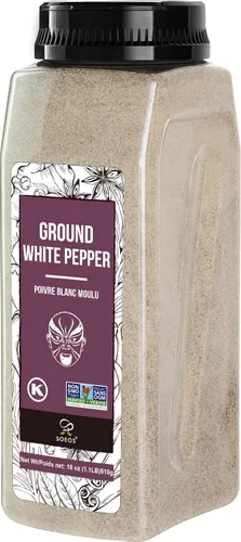 Miniatura 9 de Soeos Pimienta blanca orgánica molida, 4 onzas, sin OMG, pimienta fresca en polvo a granel, empacada para mantener los pimientos frescos, pimienta