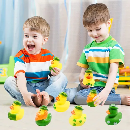 Miniatura 7 de 27 piezas de patos de goma para el día de San Patricio, accesorios para baby shower, mini patitos de 2.16 pulgadas, juguetes de baño para niños
