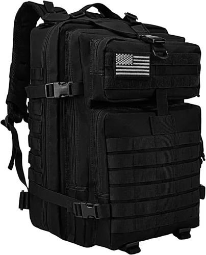 Miniatura 12 de WOLT Mochila táctica para hombres 45L, mochila militar grande de 3 días, mochila de asalto Molle Rucking mochila senderismo supervivencia, negro