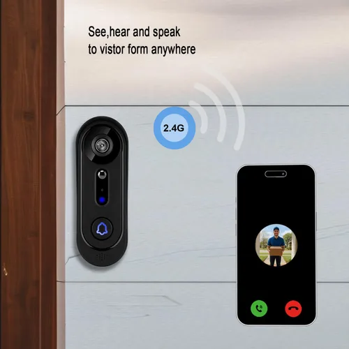 Miniatura 3 de Timbre de puerta con cámara inalámbrica 1080P, timbre de video con timbre, almacenamiento en la nube, visión nocturna, detección de movimiento