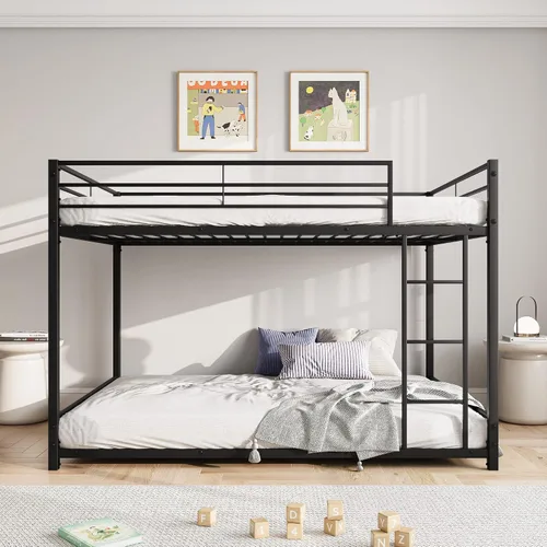 Miniatura 4 de Literas de tamaño matrimonial sobre matrimonial, literas de metal resistente de tamaño matrimonial para niños, cama de tamaño matrimonial para niños