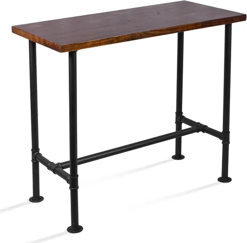 Mesa de comedor de tubería de diseño industrial DIY, mesa de comedor informal para bar, mesa para computadora portátil, estudio moderno, mesa de