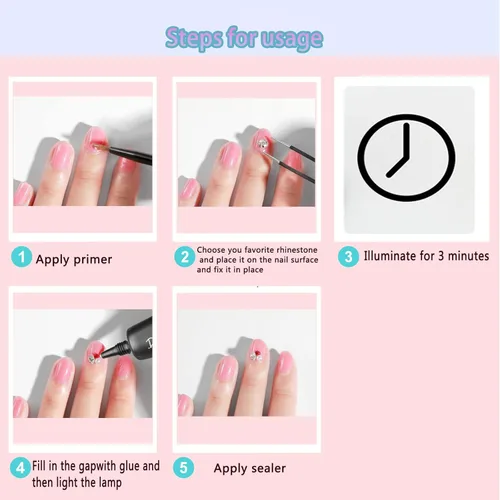 Miniatura 6 de 1 paquete de 50 diamantes de imitación dorados para uñas 3D para uñas acrílicas, joyas de uñas para arte de uñas, gemas de uñas #-Tono dorado-50