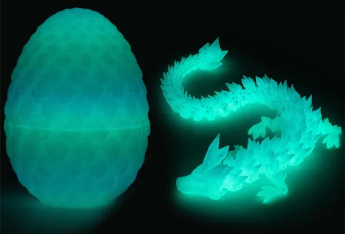 Miniatura 9 de Huevo de dragón impreso en 3D, juguete misterioso de dragón de cristal, dragón articulado, decoración de escritorio para el hogar, huevos
