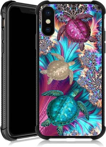 Miniatura 12 de Funda para iPhone Xs Max, diseños de girasol, estrella, cielo, cubierta trasera de cristal templado antiarañazos, esquinas reforzadas, carcasa