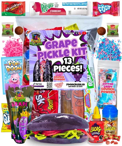 Miniatura 8 de Kit de Pepinillos de Frambuesa Azul - Con Triturado de Algodón de Azúcar - Bolsa de Regalo de Dulces - (13 PIEZAS) Regalos de Cumpleaños Para Niños