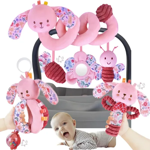 Miniatura 10 de Cochecito de bebé colgante de asiento de coche juguetes para bebés de 0 a 6 meses niña 0-2-3-4-5-7-8-9-10 6-12-18 meses de edad, regalos para recién