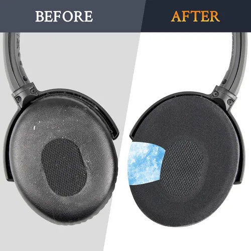 Miniatura 4 de SOULWIT Almohadillas de repuesto profesionales de gel refrescante para auriculares Bose QuietComfort(QC) 3 y OE1, almohadillas con espuma de Negro