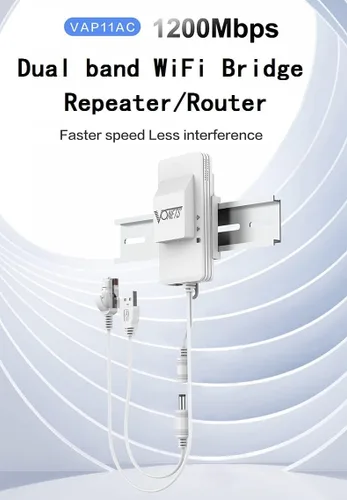 Miniatura 2 de VONETS Doble banda 2.4GHz/5GHz WiFi puente/enrutador/repetidor inalámbrico WiFi Ethernet convertido/cubierta de señal de punto de acceso, AC1200