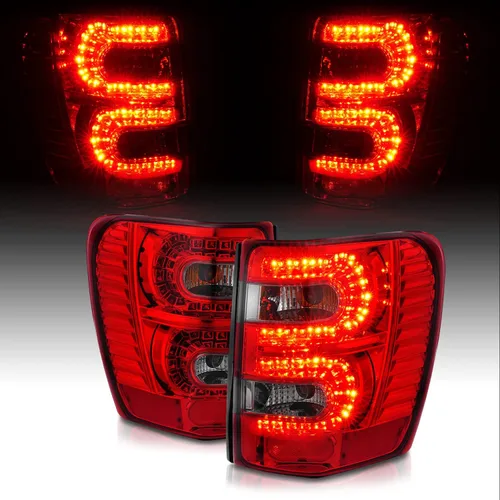 Miniatura 8 de AmeriLite Luces traseras LED rojas/transparentes de repuesto para Jeep Grand Cherokee 1999-2004 - Lado del conductor y del pasajero Rojo