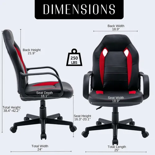 Miniatura 2 de Silla de Videojuegos para Computadora Gaming Racing Ergonómica para Adolescentes Adultos Niños Jugadores Oficina en Casa Ejecutiva Escritorio