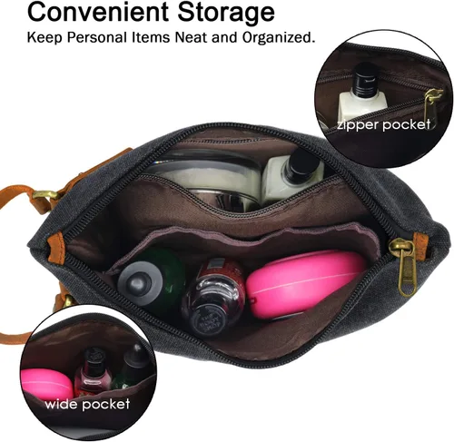 Miniatura 4 de Bolso de pulsera de lona de cuero