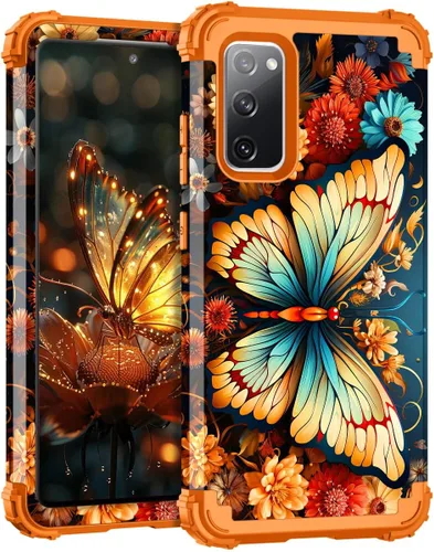 Miniatura 54 de Hocase Funda para Galaxy S20 FE 5G, Protección resistente a prueba de golpes, goma de silicona suave + parachoques de plástico duro, funda
