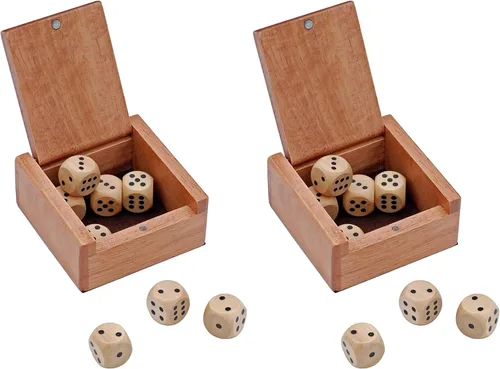 Miniatura 6 de WE Games Caja de dados de madera con 8 dados de madera redondeados - Instrucciones para 10 juegos de dados