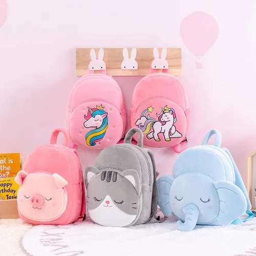 Miniatura 53 de Lazada Mochila para niños pequeños, juguetes de animales de peluche, mochila pequeña, color gris, 9.5 pulgadas