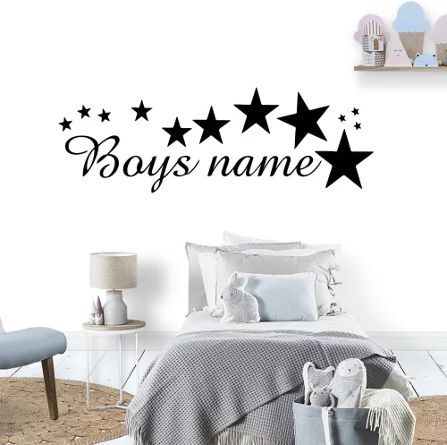 Miniatura 8 de jifu 1 calcomanía de pared con nombre personalizado estilo caligrafía, calcomanías personalizadas para niños, calcomanía con nombre personalizado (L)