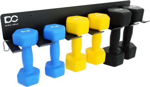 Double Circle Organizador de gimnasio, organizador de pared multiusos para equipo de entrenamiento para el hogar y almacenamiento de gimnasio